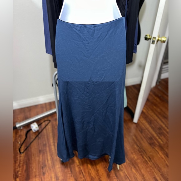 OGL Ruched Side Mermaid Maxi Skirt- ink blue - Picture 6 of 7